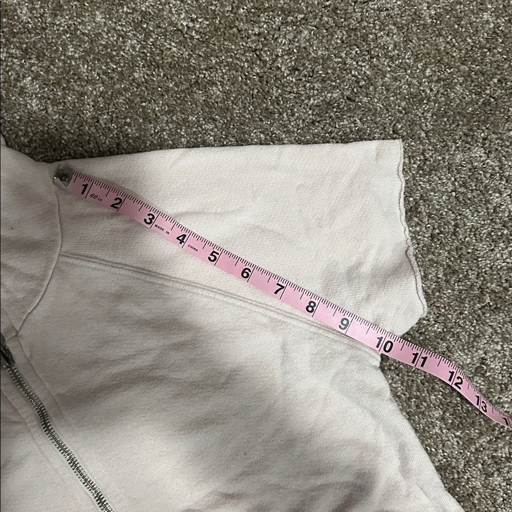 Light Pink Short Sleeve Zip Hoodie - Picture 11 of 13